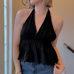 Ocean Drive Black Halter Top